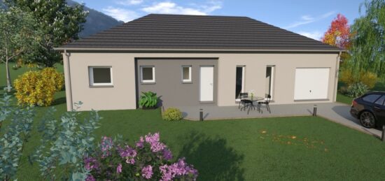 Plan de maison Surface terrain 93 m2 - 6 pièces - 3  chambres -  avec garage 